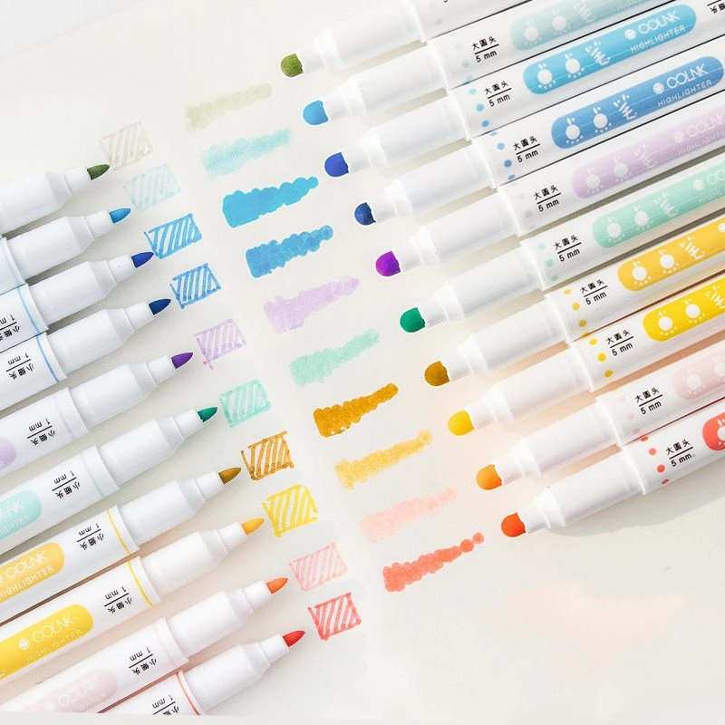 18 ta rangli nuqta yoritgichli marker