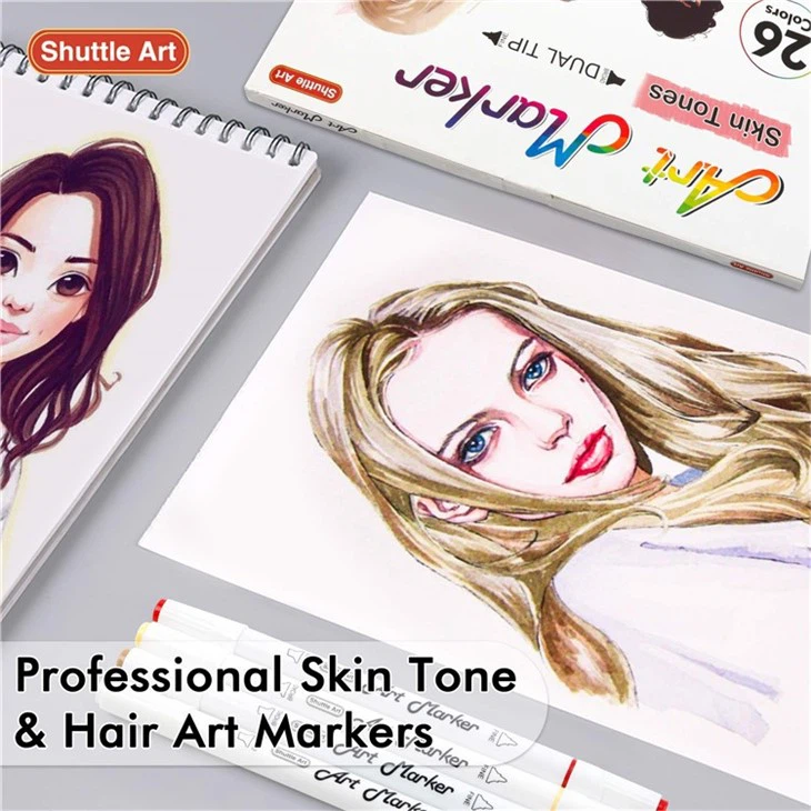 26 Colors Skin Tone&Hair Art Markers